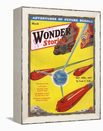 Wonder Stories, 3, 1932-Frank R Paul-Framed Stretched Canvas