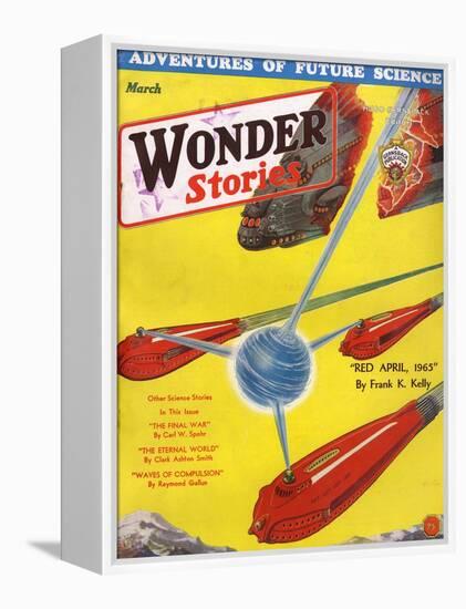 Wonder Stories, 3, 1932-Frank R Paul-Framed Stretched Canvas