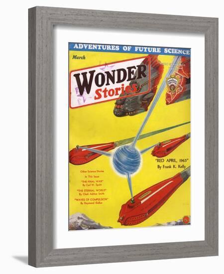 Wonder Stories, 3, 1932-Frank R Paul-Framed Art Print