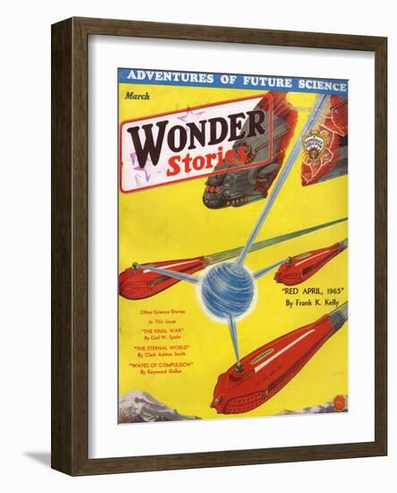 Wonder Stories, 3, 1932-Frank R Paul-Framed Art Print