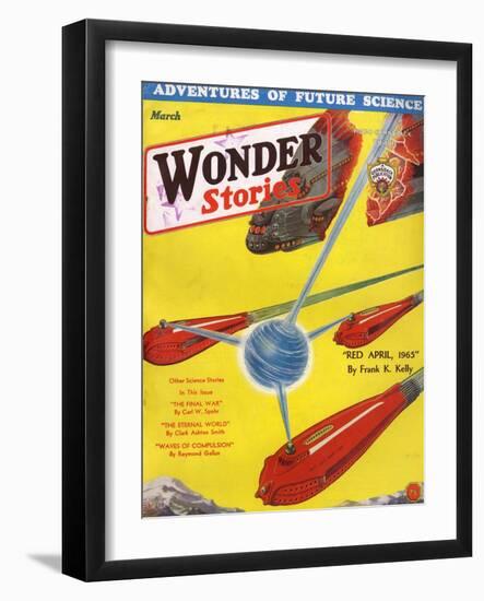 Wonder Stories, 3, 1932-Frank R Paul-Framed Art Print