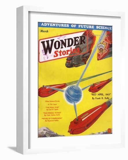 Wonder Stories, 3, 1932-Frank R Paul-Framed Art Print