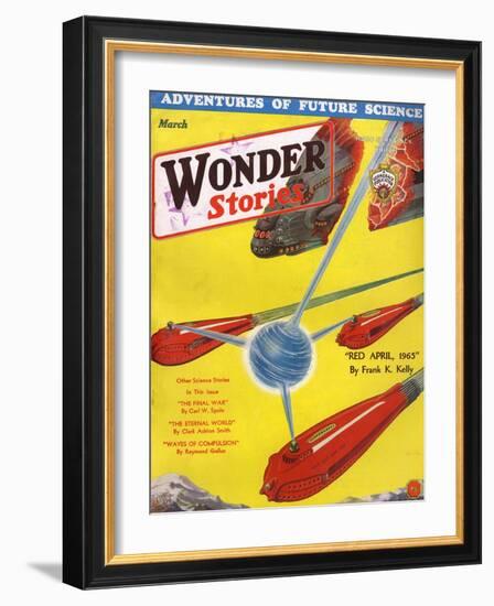 Wonder Stories, 3, 1932-Frank R Paul-Framed Art Print