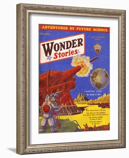 Wonder Stories, Guns-Frank R Paul-Framed Art Print