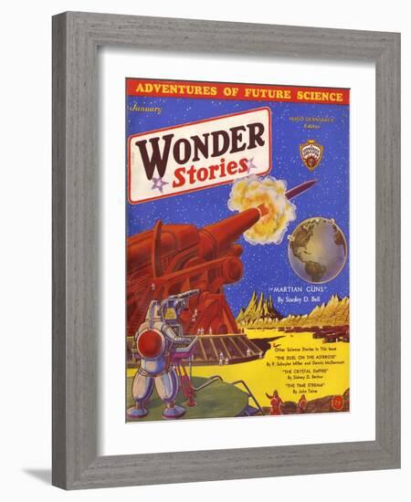 Wonder Stories, Guns-Frank R Paul-Framed Art Print