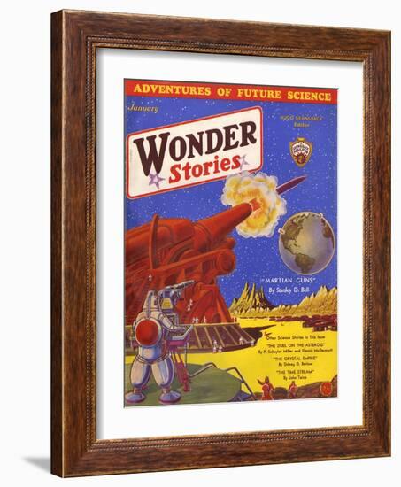 Wonder Stories, Guns-Frank R Paul-Framed Art Print