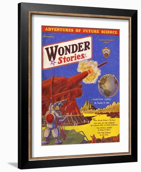 Wonder Stories, Guns-Frank R Paul-Framed Art Print