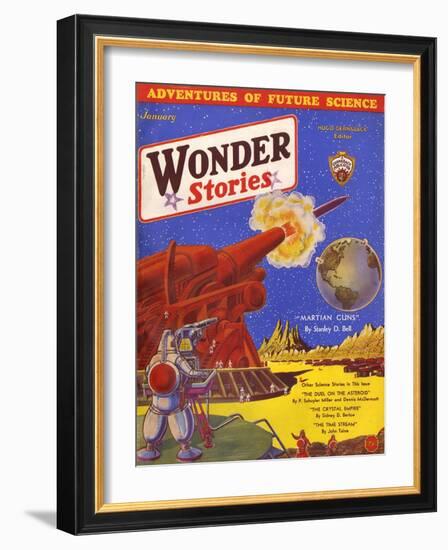 Wonder Stories, Guns-Frank R Paul-Framed Art Print