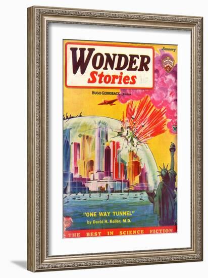 Wonder Stories, NY Dome-Frank R Paul-Framed Art Print