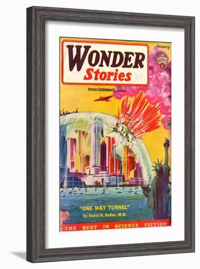 Wonder Stories, NY Dome-Frank R Paul-Framed Art Print