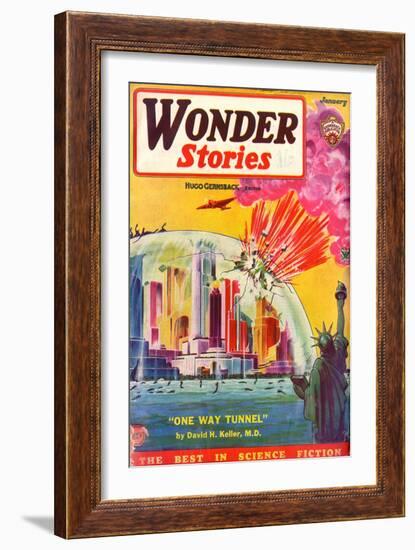 Wonder Stories, NY Dome-Frank R Paul-Framed Art Print