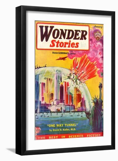 Wonder Stories, NY Dome-Frank R Paul-Framed Art Print