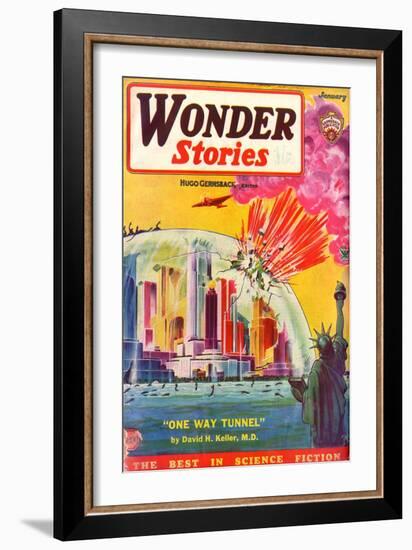 Wonder Stories, NY Dome-Frank R Paul-Framed Art Print
