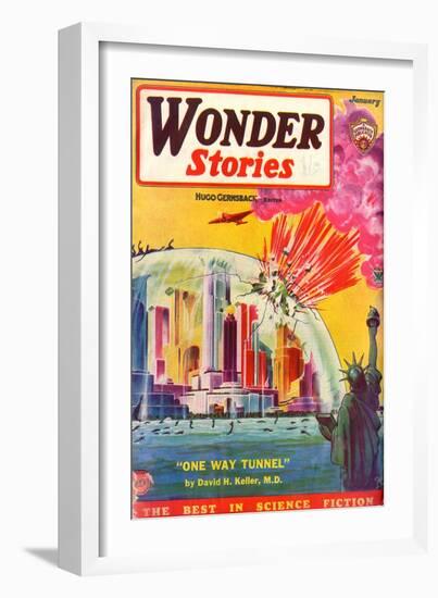 Wonder Stories, NY Dome-Frank R Paul-Framed Art Print