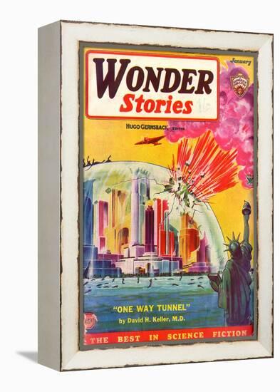 Wonder Stories, NY Dome-Frank R Paul-Framed Stretched Canvas