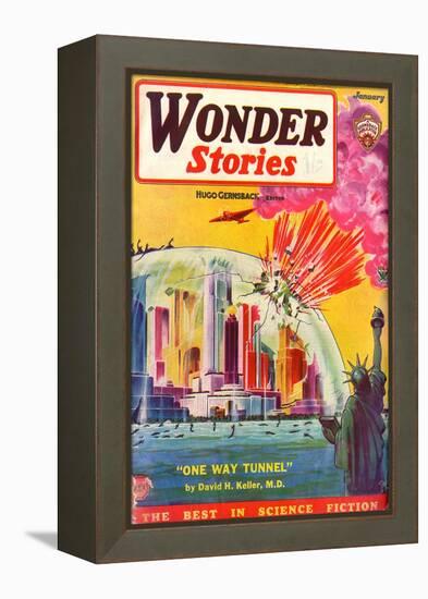 Wonder Stories, NY Dome-Frank R Paul-Framed Stretched Canvas