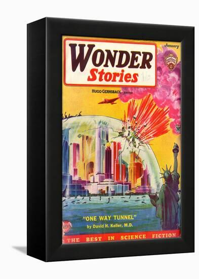 Wonder Stories, NY Dome-Frank R Paul-Framed Stretched Canvas