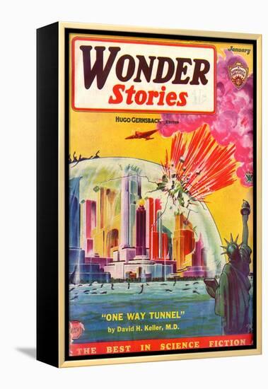 Wonder Stories, NY Dome-Frank R Paul-Framed Stretched Canvas