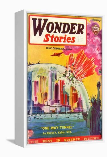 Wonder Stories, NY Dome-Frank R Paul-Framed Stretched Canvas