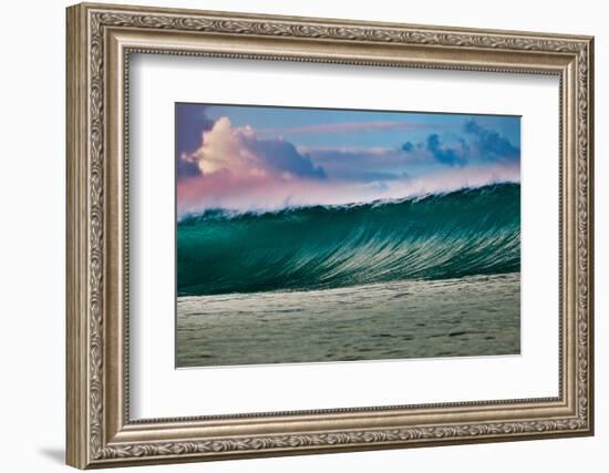 Wonder Wall-Heaving wall of water breaking over a Hawaiian reef, Hawaii-Mark A Johnson-Framed Photographic Print