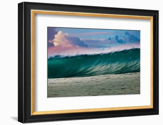 Wonder Wall-Heaving wall of water breaking over a Hawaiian reef, Hawaii-Mark A Johnson-Framed Photographic Print