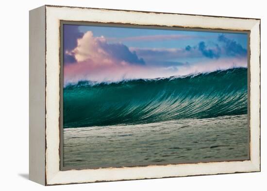 Wonder Wall-Heaving wall of water breaking over a Hawaiian reef, Hawaii-Mark A Johnson-Framed Premier Image Canvas