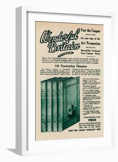 'Wonderful Britain book advertisement', 1935-Unknown-Framed Giclee Print