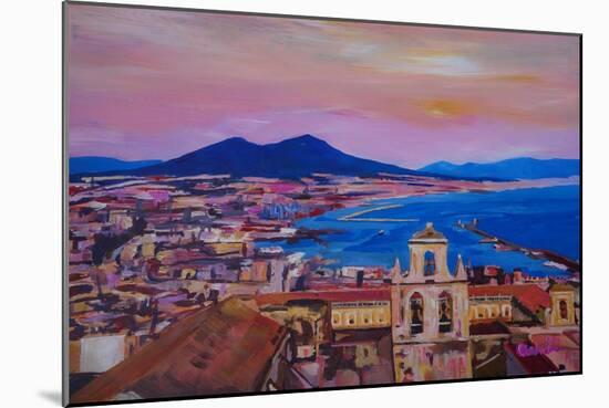 Wonderful City View of Naples Italy with Mount Ves-Markus Bleichner-Mounted Art Print