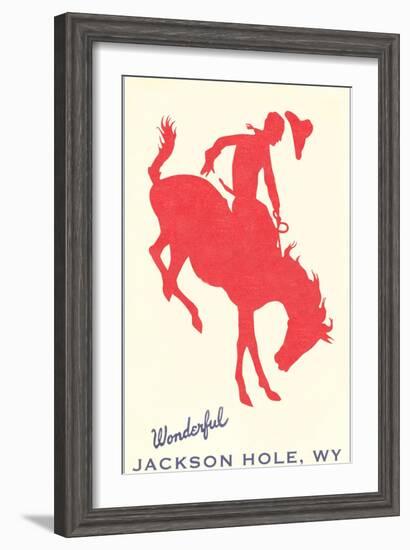 Wonderful Jackson Hole, Bronco Silhouette-null-Framed Art Print