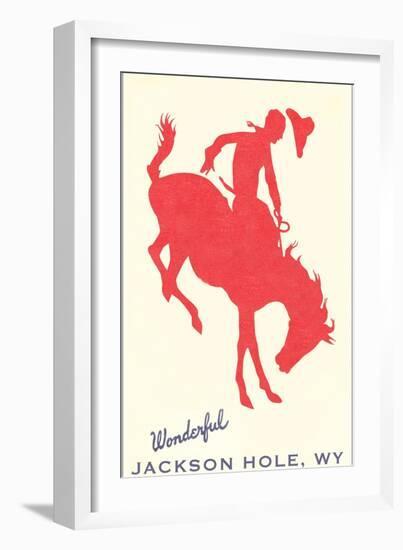 Wonderful Jackson Hole, Bronco Silhouette-null-Framed Art Print