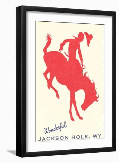 Wonderful Jackson Hole, Bronco Silhouette-null-Framed Premium Giclee Print