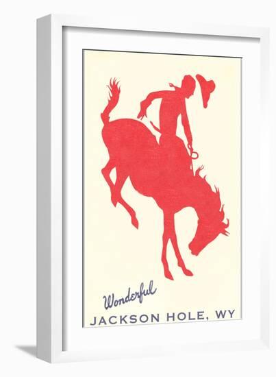 Wonderful Jackson Hole, Bronco Silhouette-null-Framed Premium Giclee Print