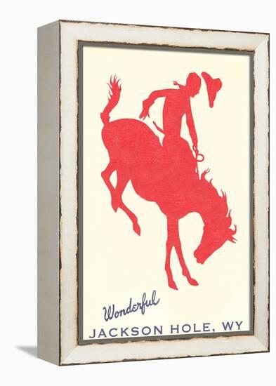 Wonderful Jackson Hole, Bronco Silhouette-null-Framed Stretched Canvas