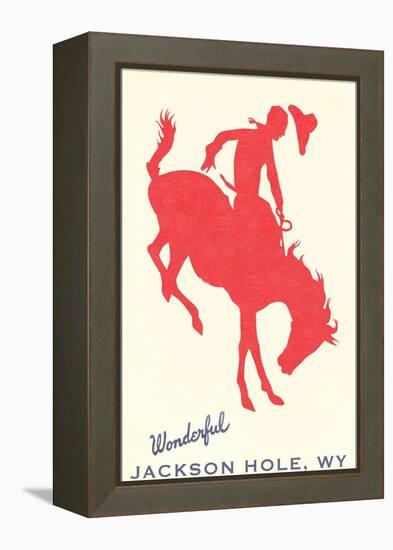 Wonderful Jackson Hole, Bronco Silhouette-null-Framed Stretched Canvas