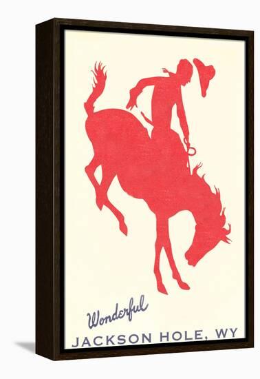 Wonderful Jackson Hole, Bronco Silhouette-null-Framed Stretched Canvas