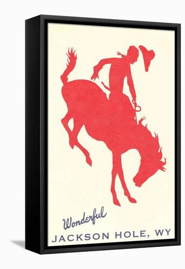 Wonderful Jackson Hole, Bronco Silhouette-null-Framed Stretched Canvas