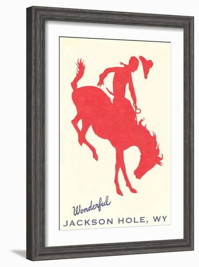 Wonderful Jackson Hole, Bronco Silhouette-null-Framed Art Print