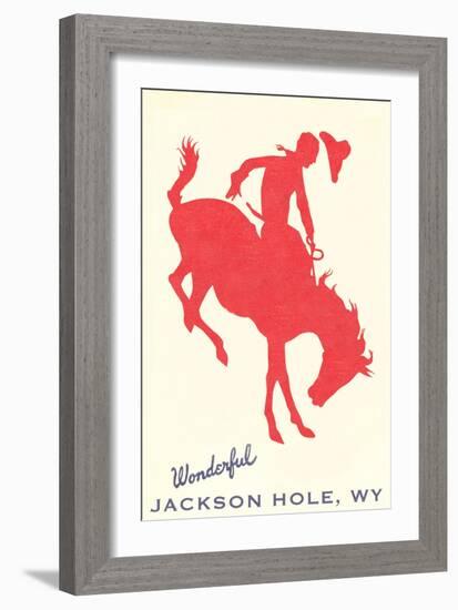 Wonderful Jackson Hole, Bronco Silhouette-null-Framed Art Print