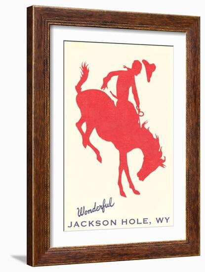 Wonderful Jackson Hole, Bronco Silhouette-null-Framed Art Print