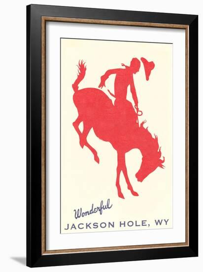 Wonderful Jackson Hole, Bronco Silhouette-null-Framed Art Print