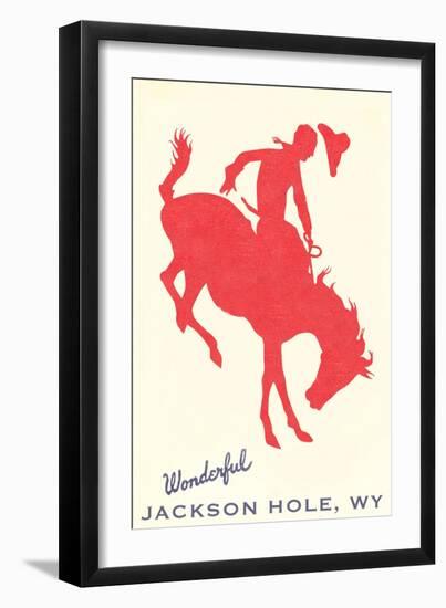 Wonderful Jackson Hole, Bronco Silhouette-null-Framed Art Print