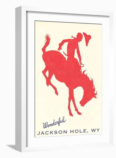 Wonderful Jackson Hole, Bronco Silhouette-null-Framed Art Print