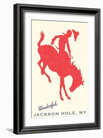 Wonderful Jackson Hole, Bronco Silhouette-null-Framed Art Print