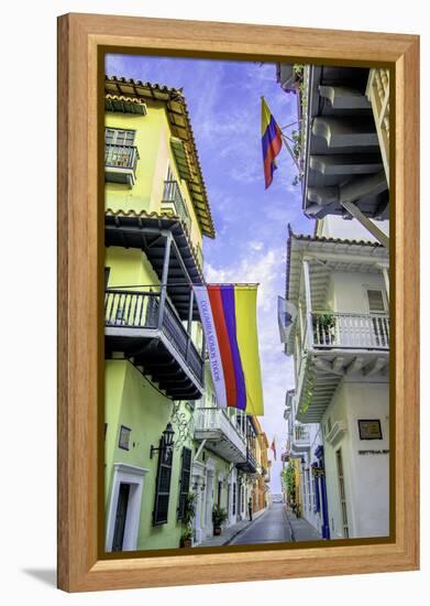 Wonderful Spanish Colonial Architecture, Old City, Cartagena, Colombia-Jerry Ginsberg-Framed Premier Image Canvas