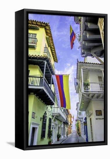 Wonderful Spanish Colonial Architecture, Old City, Cartagena, Colombia-Jerry Ginsberg-Framed Premier Image Canvas