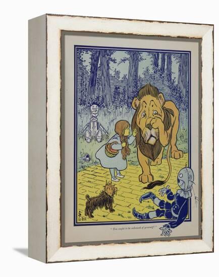 "Wonderful Wizard of Oz" Main Characters, Dorothy Speaks to the Cowardly Lion-null-Framed Stretched Canvas