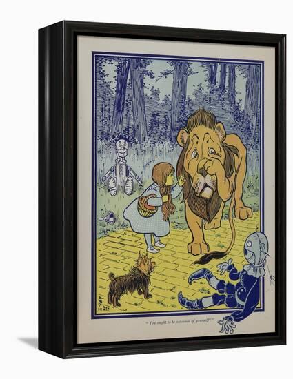 "Wonderful Wizard of Oz" Main Characters, Dorothy Speaks to the Cowardly Lion-null-Framed Stretched Canvas