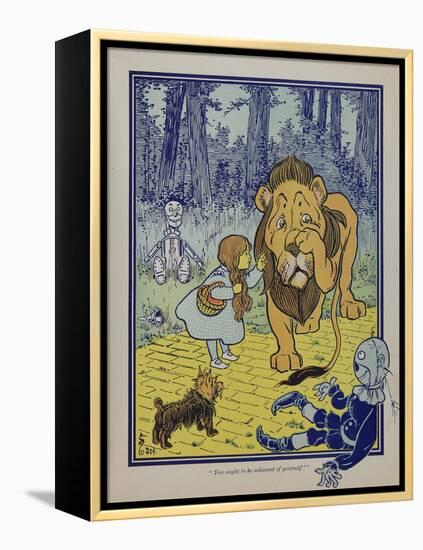 "Wonderful Wizard of Oz" Main Characters, Dorothy Speaks to the Cowardly Lion-null-Framed Stretched Canvas