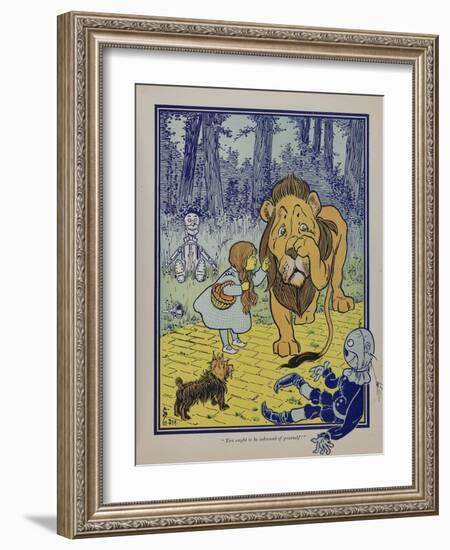 "Wonderful Wizard of Oz" Main Characters, Dorothy Speaks to the Cowardly Lion-null-Framed Art Print