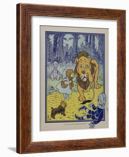 "Wonderful Wizard of Oz" Main Characters, Dorothy Speaks to the Cowardly Lion-null-Framed Art Print